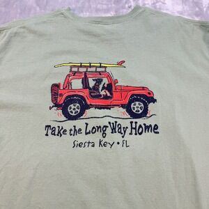 Comfort Colors Take the Long Way Home Siesta Key FL Graphic T Shirt 2XL Jeep Dog